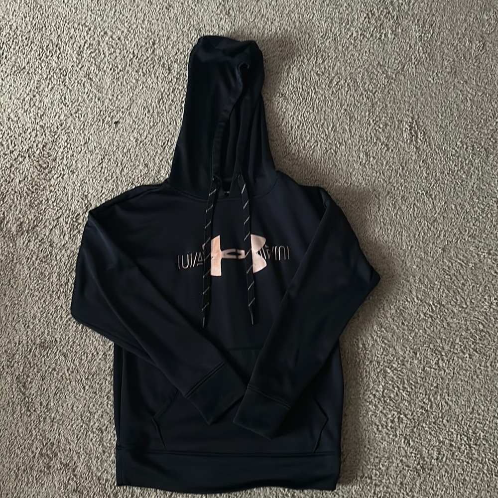 black/rose gold under armor sweatshirt